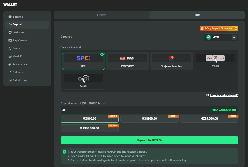 How to Deposit with Cryptocurrencies